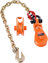 VEVOR 2 Ton Snatch Block with G80 Chain, Swivel Shackle, 3