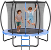 VEVOR Outdoor Trampoline, 8FT Recreational Trampoline, ASTM Approved Trampolines with Enclosure Net & Thickened Pad, Max 265 lbs Weight Capacity, Anti-Rust Backyard Trampolines for Kids & Adults