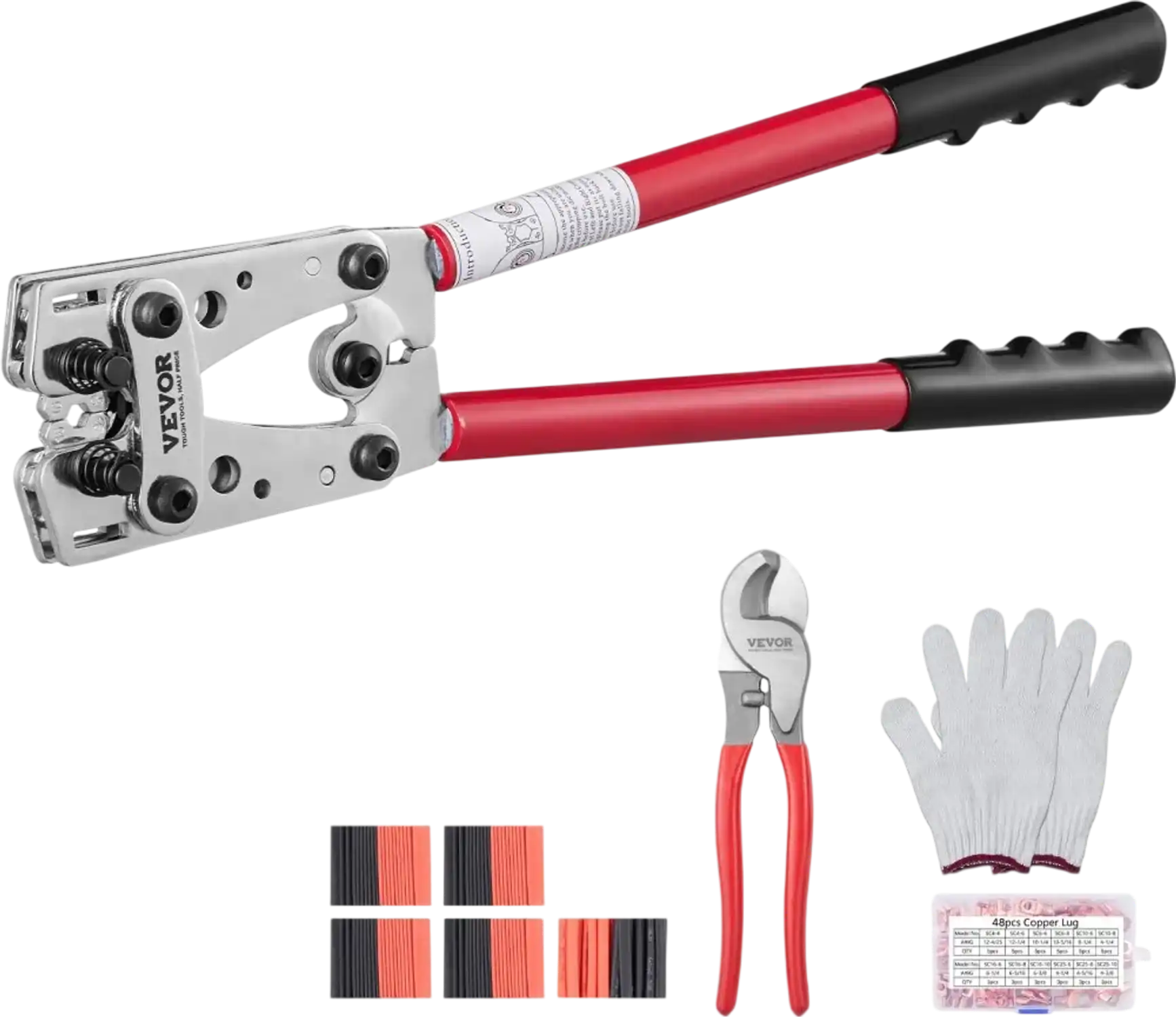 Vevor Crimping Tool Battery Cable Lug Crimper Kit New