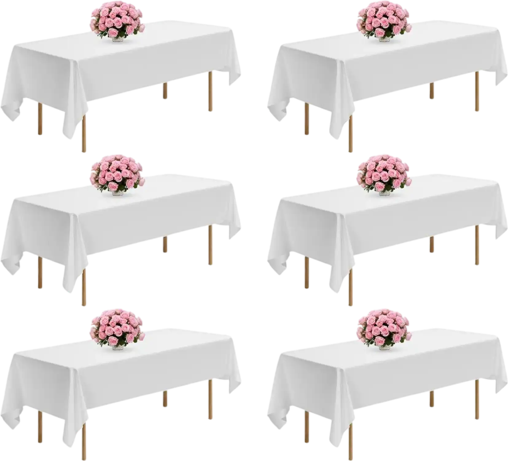 Vevor Tablecloth White 6-Pack 60