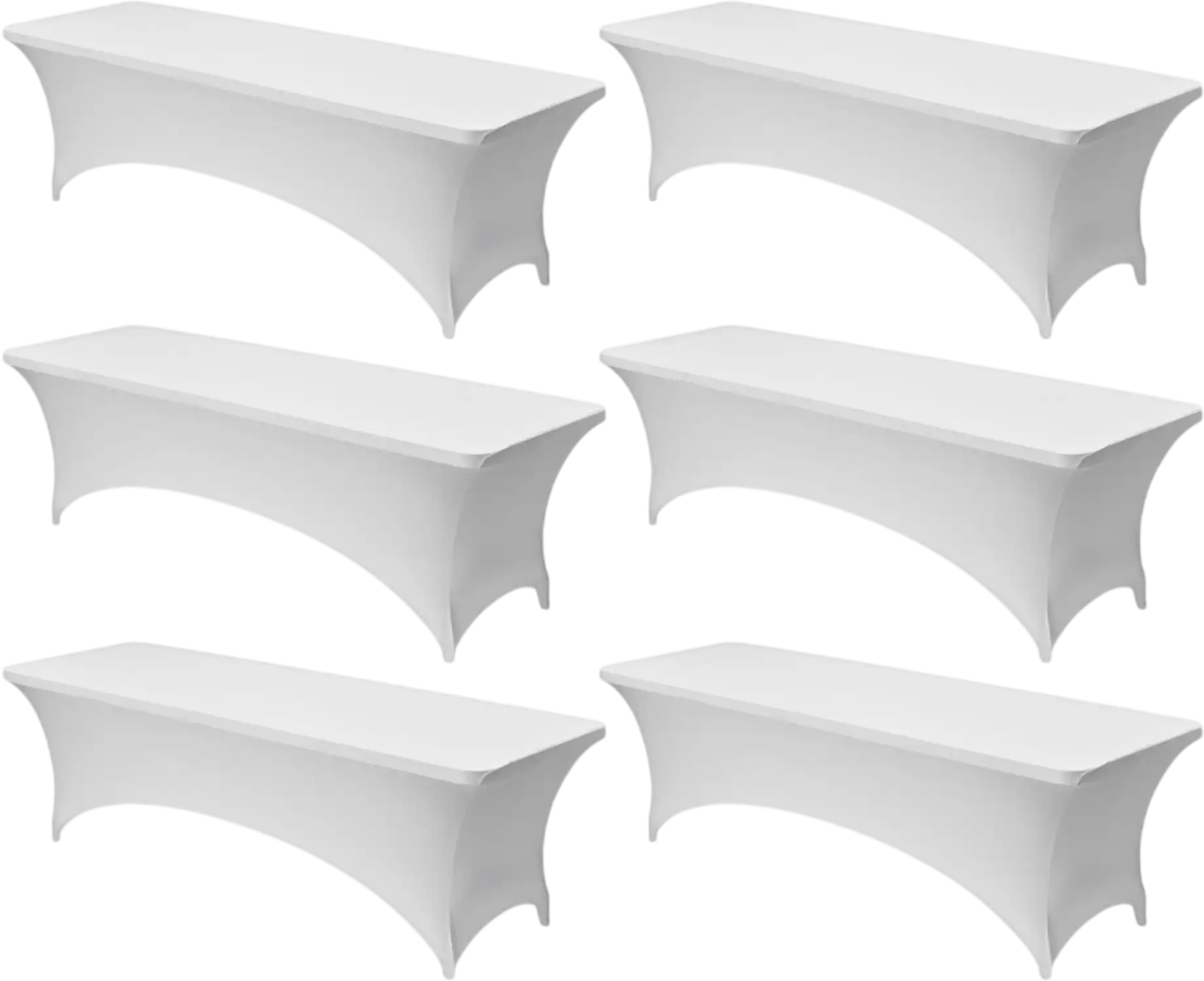Vevor Tablecloth 6-Pack 8' White Spandex Fitted Stretch Covers New