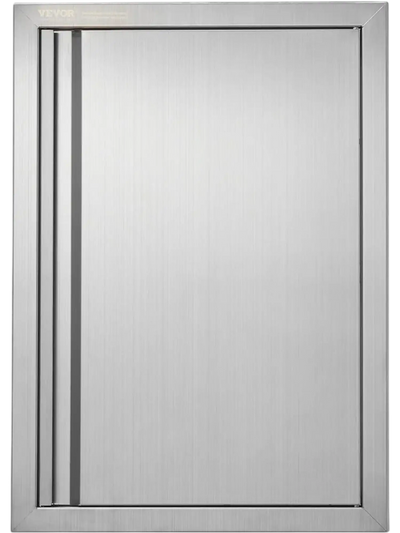 VEVOR BBQ Access Door, 17W x 24H Inch Single Outdoor Kitchen Door, Stainless Steel Flush Mount Door, Wall Vertical Door with Recessed Handle, for BBQ Island, Grilling Station, Outside Cabinet