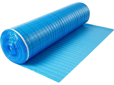 VEVOR Floor Underlayment 200 sq. ft/Roll, 3-in-1 3 mm Thick Flooring Padding with Tape & Vapor Barrier, Heavy Duty EPE Foam with Blue PE, Soundproofing and Noise Reduction,for Laminate Wood Floors
