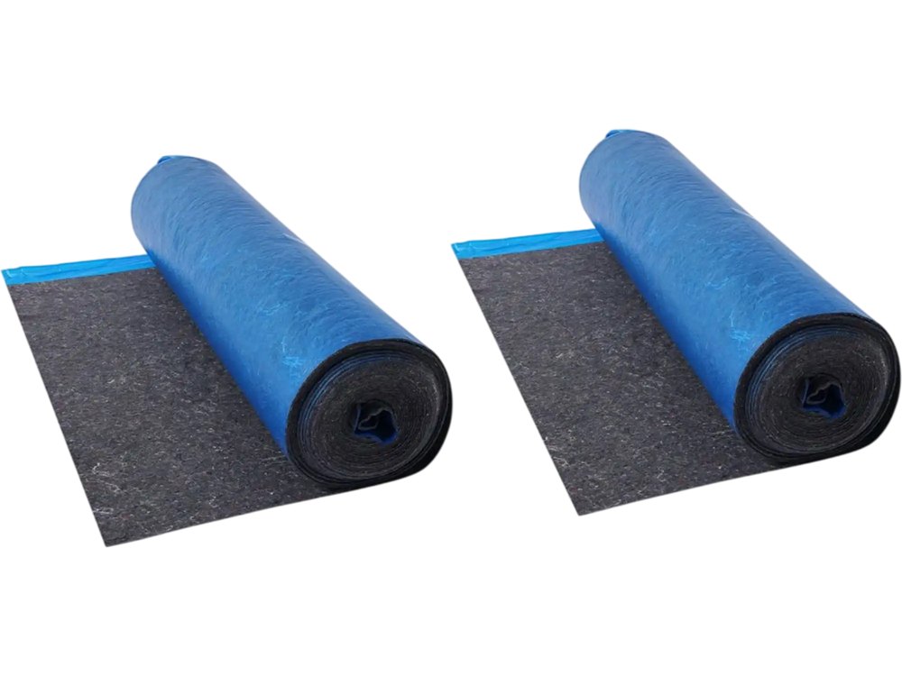 VEVOR Floor Underlayment 400 sq. ft, 3mm Laminate Flooring Padding with Attached Vapor Barrier, Heavy Duty Fiber+PE Film, Soundproofing & Noise Reduction for Vinyl & Wood(2 Rolls x 200 sq. ft)