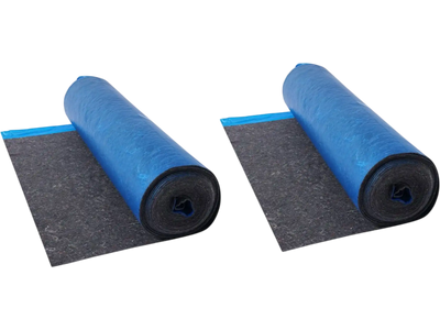 VEVOR Floor Underlayment 400 sq. ft, 3mm Laminate Flooring Padding with Attached Vapor Barrier, Heavy Duty Fiber+PE Film, Soundproofing & Noise Reduction for Vinyl & Wood(2 Rolls x 200 sq. ft)