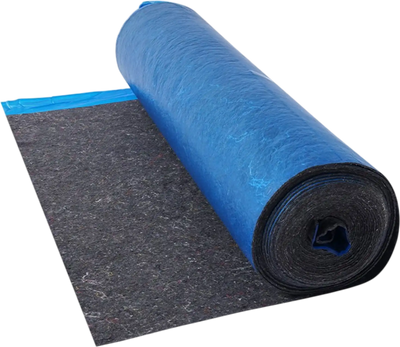 VEVOR Floor Underlayment 100 sq. ft/Roll, 3 mm Thick Laminate Flooring Padding with Attached Vapor Barrier, Heavy Duty Fiber + PE Film, Soundproofing & Noise Reduction, Ideal for Vinyl Wood