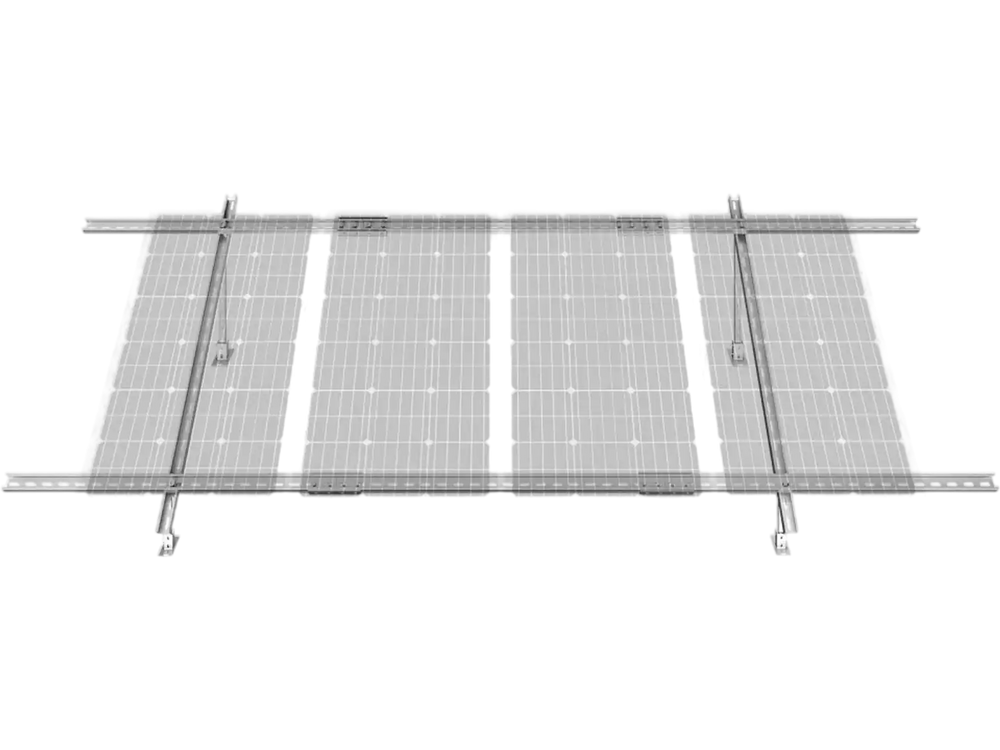 VEVOR Solar Panel Mounting Brackets, 30°-60° Adjustable Multi-Pieces Solar Panel Brackets for 1-4PCS Solar Panels, Carbon Steel Ground Mount Solar Panel Stand for Farms, RVs, Boats, Off-Grid System