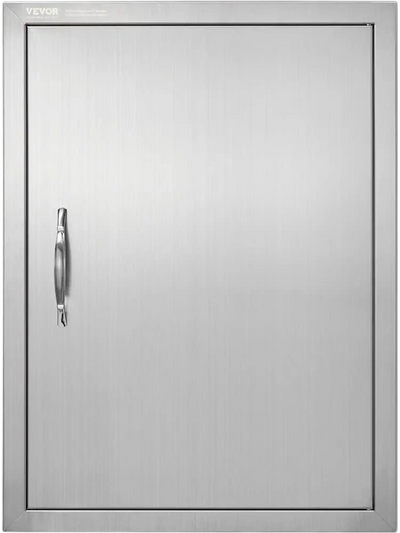 VEVOR BBQ Access Door, 20W x 27H Inch Single Outdoor Kitchen Door, Stainless Steel Flush Mount Door, Wall Vertical Door with Handle, for BBQ Island, Grilling Station, Outside Cabinet