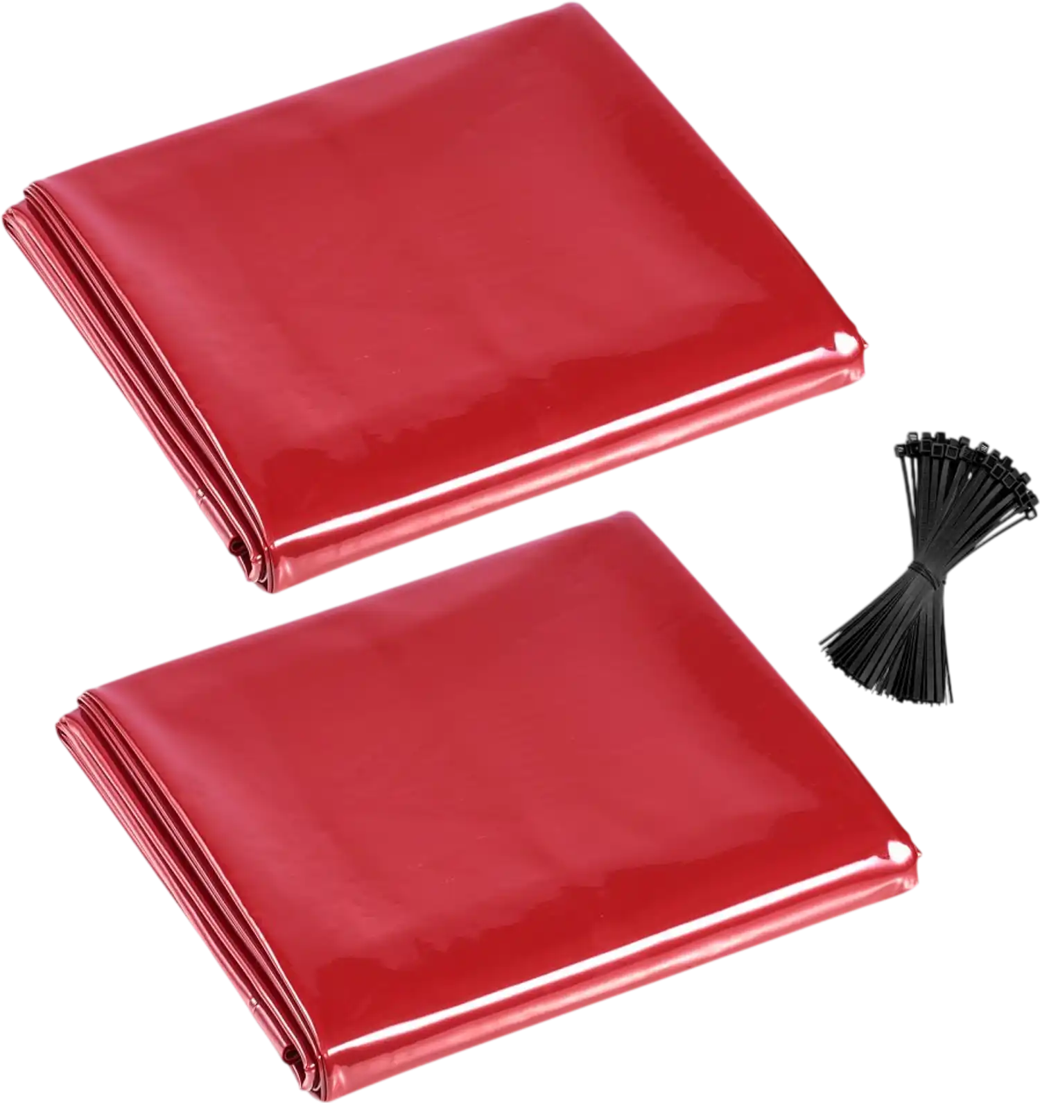 Vevor Welding Curtain 2-Piece 6' x 8' Flame-Resistant Vinyl Safety Screen Red New