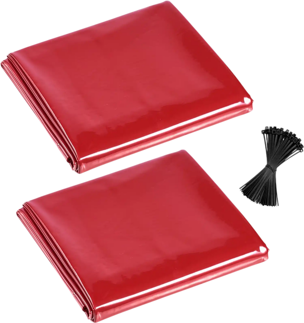 VEVOR 2PCS Welding Curtains, 6 x 8FT Welding Screen Curtain, Flame-Resistant Vinyl Safety Protective Screen with 6-Level UV Protection & Hanging Holes, Portable for Workshop/Industrial Use, Red