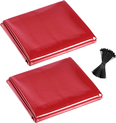 Vevor Welding Curtain 2-Piece 6' x 8' Flame-Resistant Vinyl Safety Screen Red New