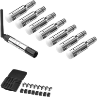 VEVOR DMX Wireless Receiver, 7 Receivers & 1 Transmitter, 2.4G ISM Band, 656 ft Transmission Range, Rechargeable Battery, Wireless Stage Lighting Control, for LED Stage Party DJ Bar Lighting, Silver