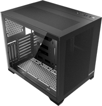 VEVOR Mid-Tower PC Case, Dual Chamber, Gaming Computer Case with Tempered Glass Panels, Magnetic Dust Filter, Cable Management, for GPU up to 410 mm in Length, Compatible with ATX/M-ATX/ITX, No Fan
