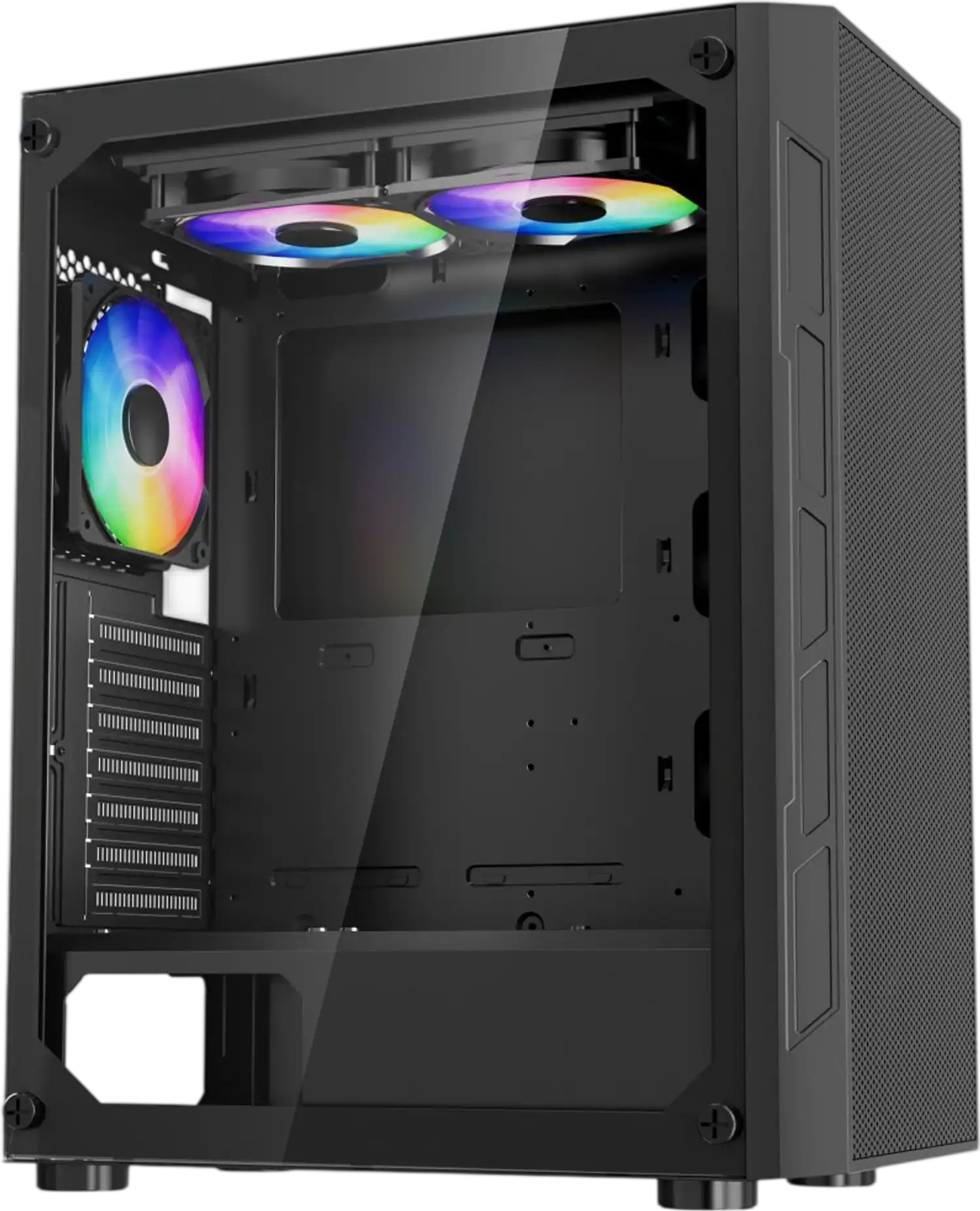 Vevor Computer Case Mid-Tower PC Gaming Case with 3 x 120 mm ARGB Fans Tempered Glass New