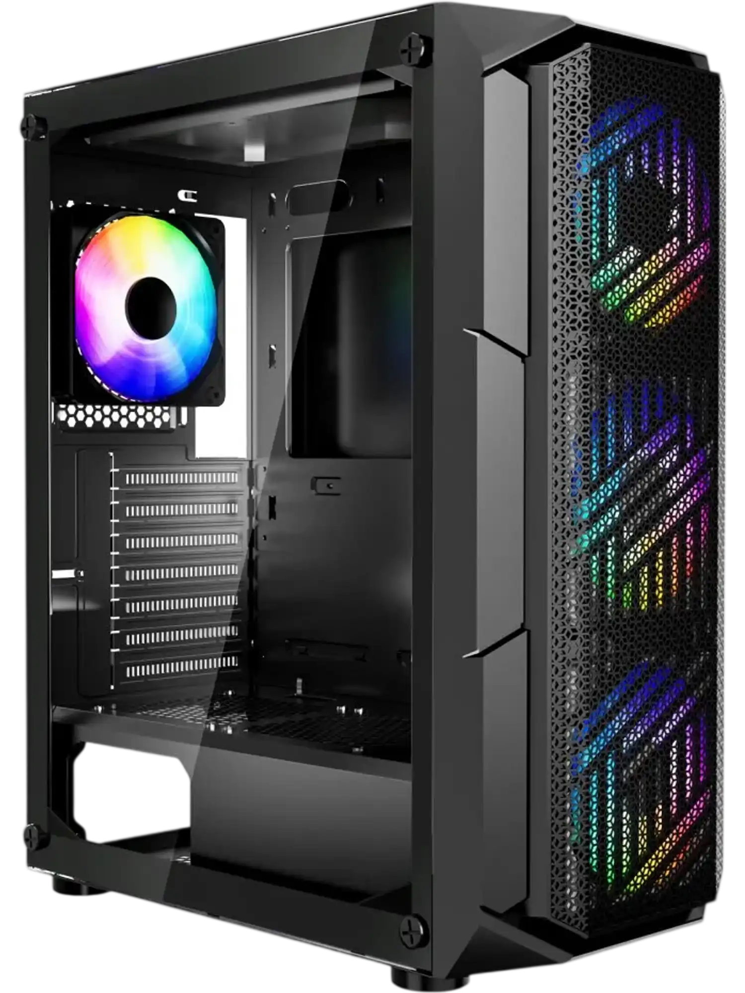 Vevor Computer Case Mid-Tower Gaming Case with Tempered Glass Panel and 4 x 120 mm ARGB Fans New