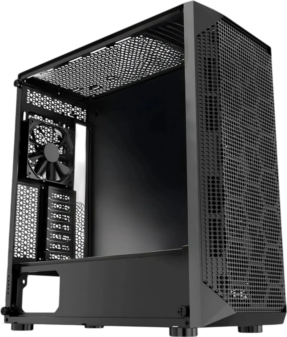 VEVOR PC Gaming Case, Mid-Tower, Computer Case with High-Airflow Tempered Glass Panel, Dust Filter, 4 x 120 mm Fans, Cable Management, for GPU up to 270 mm in Length, Compatible with ATX/M-ATX/ITX
