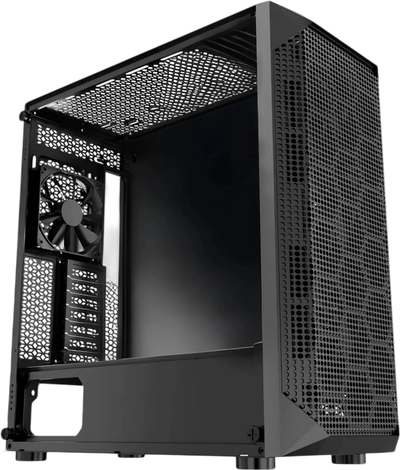 Vevor Computer Case Mid-Tower Gaming Case with 4 x 120 mm Fans Tempered Glass New