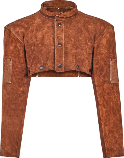 VEVOR Leather Welding Cape Sleeve, Heavy Duty Flame Resistant Cowhide Safety Cape Sleeves for Men Women, Heat-Resistant for Welding, Blacksmithing, Woodworking, Gardening, XXL-Size