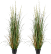 VEVOR Artificial Grass Plant, 2 Pack 59 inch Faux Reed Flower Grass in Pot, Premium PVC Fake Greenery Shrubs Plant for Indoor Outdoor House Home Garden Office Room Décor, Housewarming, Green