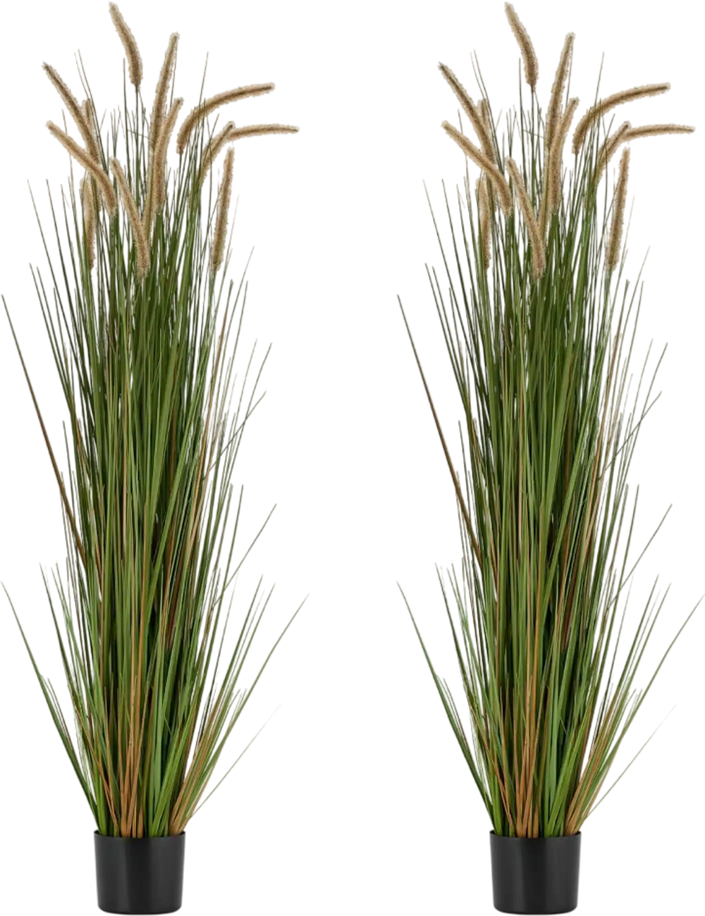 VEVOR Artificial Grass Plant, 2 Pack 59 inch Horsetail Reed Grass in Pot, Premium PVC Faux Fake Greenery Shrubs Plant for Indoor Outdoor House Home Garden Office Room Décor, Housewarming, Green
