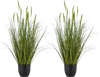 VEVOR Artificial Grass Plant, 2 Pack 35 inch Cattail Grass in Pot, Premium PVC Faux Fake Greenery Shrubs Plant for Indoor Outdoor House Home Garden Office Room Décor, Housewarming, Green