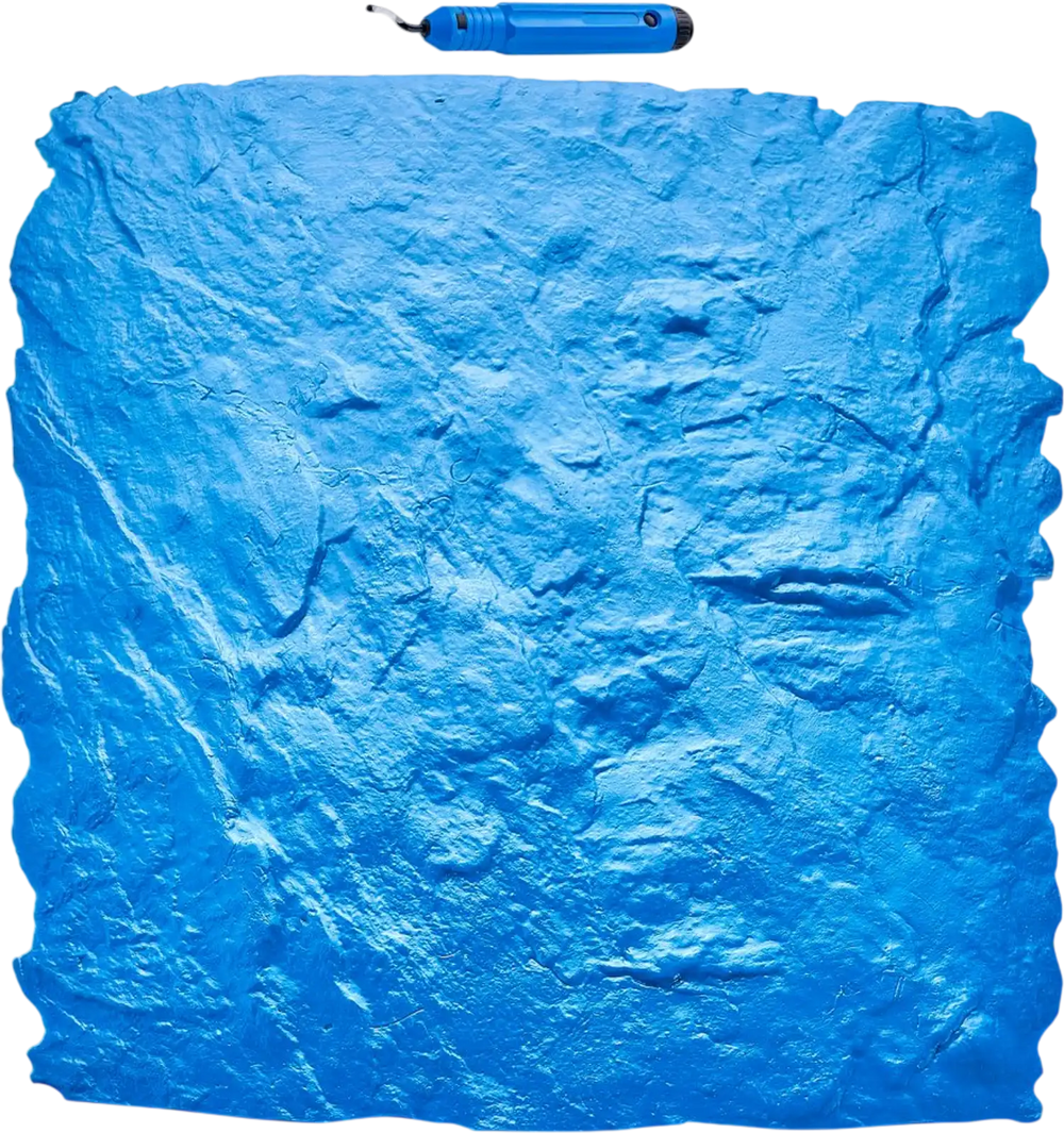 VEVOR Concrete Stamps Mat, 24 x 24 in, Concrete Texturing Skin Polyurethane Stamp Stone Tile Texture Mat, Slate floor Imprint Seamless Stamp Concrete Molds for Outdoor Decorative, Blue