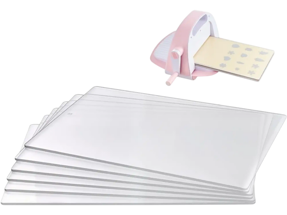 VEVOR Cutting Plates, 6 Pcs, 12.13 x 8.5 x 0.12 in, Clear Polycarbonate Material, Die Cut Pads Compatible with VEVOR Die Cutting and Embossing Machine KM-1885, for Scrapbooking and Card Making