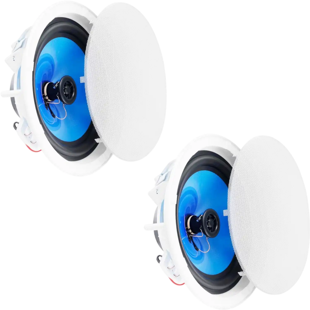 VEVOR 2 PCs 8 Inch in Ceiling Speakers, 50-Watts, Flush Mount Ceiling & in-Wall Speakers System with 8ΩImpedance 89dB Sensitivity, for Home Kitchen Living Room Bedroom or Covered Outdoor Porches
