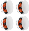 VEVOR 4 PCs 8 Inch in Ceiling Speakers, 100-Watts, Flush Mount Ceiling & in-Wall Speakers System with 8ΩImpedance 89dB Sensitivity, for Home Kitchen Living Room Bedroom or Covered Outdoor Porches