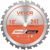 VEVOR Circular Saw Blade, 10 inch Diameter, 24 Sharp Alloy Teeth, 5/8 inch Arbor, Fine Finish, Wood Cutting Blade for Circular Saw, with Noise-Reducing Heat Vents, for Cutting Plywood, OSB, Hardwood