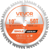 VEVOR Circular Saw Blade, 10 inch Diameter, 50 Sharp Alloy Teeth, 5/8 inch Arbor, Fine Finish, Wood Cutting Blade for Circular Saw, with Noise-Reducing Heat Vents, for Cutting Plywood, OSB, Hardwood