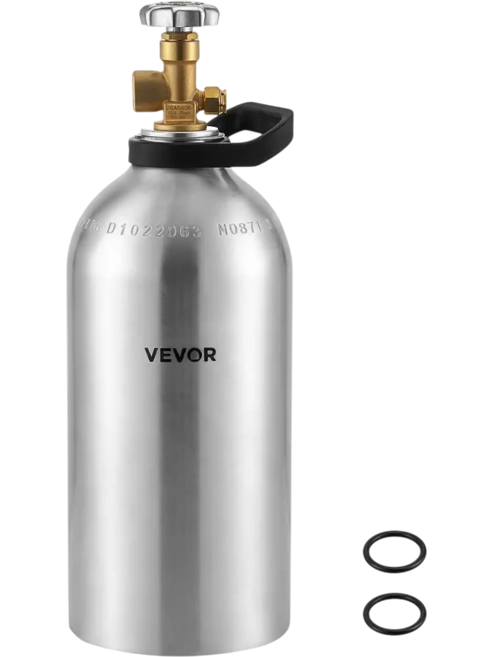 VEVOR 30 Cu. Ft DOT Nitrogen Cylinder Aluminum Alloy Air Tank (Ships Empty), High-Strength Aluminum Alloy 6061-T6 Cylinder with CGA-580 Valve & Handle, for Manufacturing, Welding, Beverage Production
