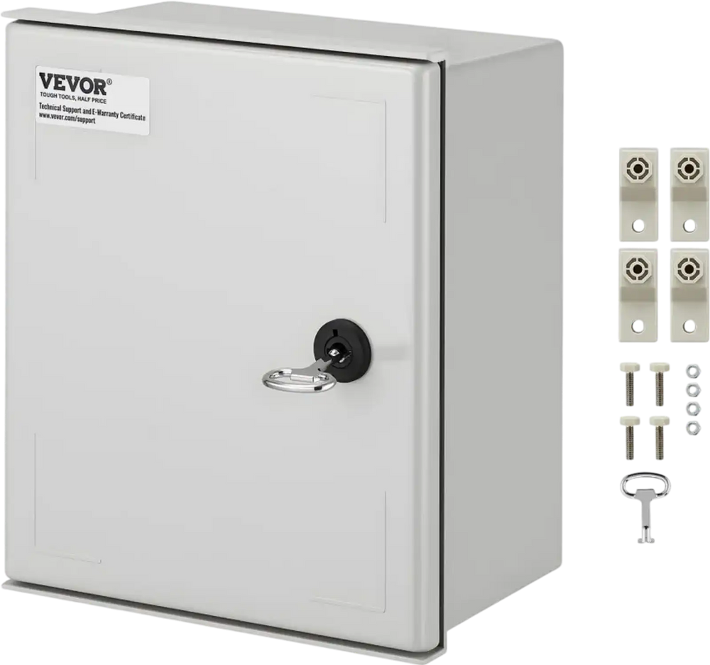 VEVOR NEMA Electric Box, 12x10x6'' NEMA 4X Fiberglass Electric Enclosure, IP66 Water & Dust Resistant, Suitable for Both Outdoor & Indoor Use, Includes Mounting Plate (30x25x14 cm)