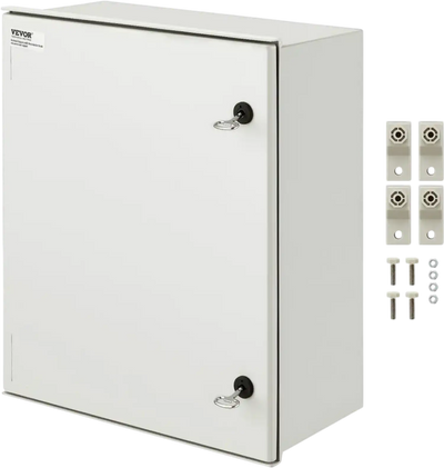 VEVOR NEMA Enclosure, 20 x 16 x 8 inches, NEMA 4X Fiberglass Steel Electrical Box, IP66 Waterproof & Dustproof Hinged Junction Box for Outdoor Indoor Use, with Mounting Plate(50x40x20 cm))