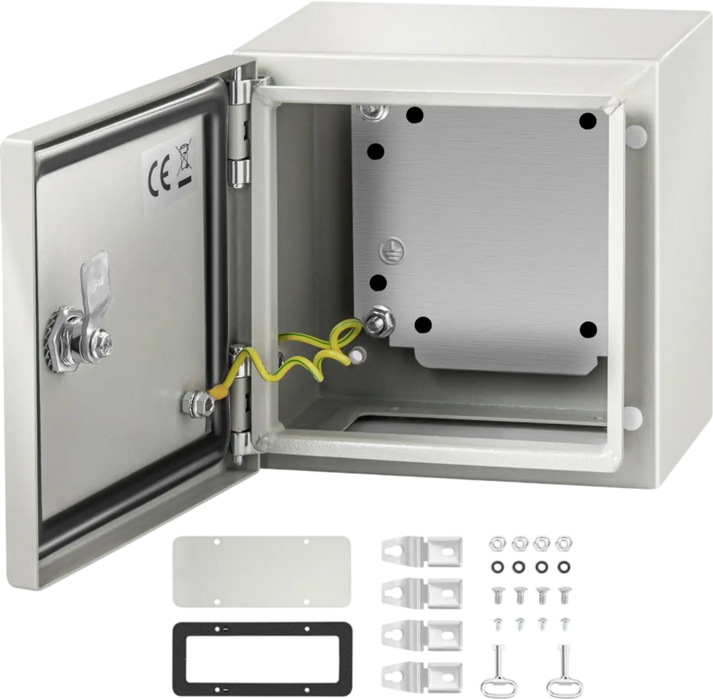 VEVOR NEMA Metal Case, 8x8x6'' NEMA 4X Metal Electric Enclosure, IP66 Water & Dust Resistant, Suitable for Both Outdoor & Indoor Electrical Connections