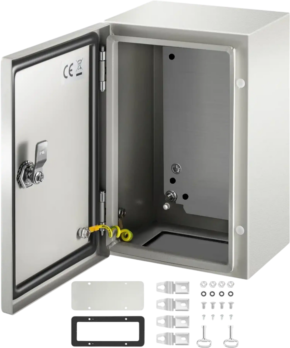 VEVOR NEMA Steel Enclosure 12×8×6,NEMA 4X Steel Electrical Box,IP66 Waterproof & Dustproof,Outdoor/Indoor Electrical Junction Box,with Mounting Plate