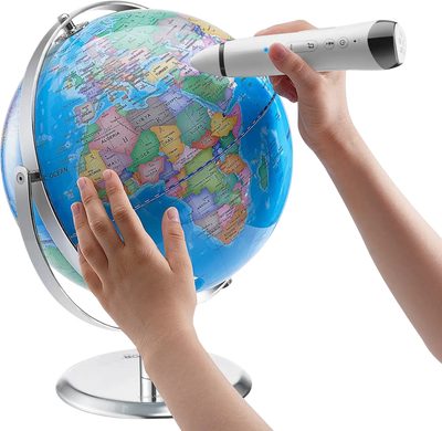 VEVOR Talking World Globe, 9 in/228.6 mm, Interactive Globe for Kids Early Learning Teaching, Educational Globe with Smart Talking Pen LED Night Light USB Interface, Gifts for Children Boys & Girls
