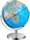 VEVOR Illuminated World Globe with Stand, 13 in/330.2 mm, Educational Earth Globe with Stable Heavy Metal Base HD Printed Map and LED Night Lighting, 720° Spinning Globe for Kids Classroom Learning