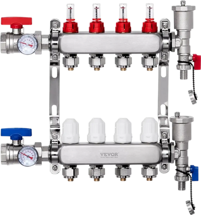 Vevor Radiant Heat Manifold 4-Branch 1/2