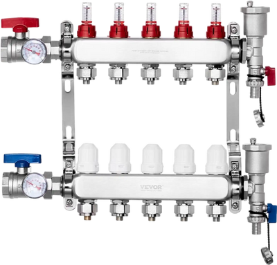 Vevor Radiant Heat Manifold 5-Branch 1/2