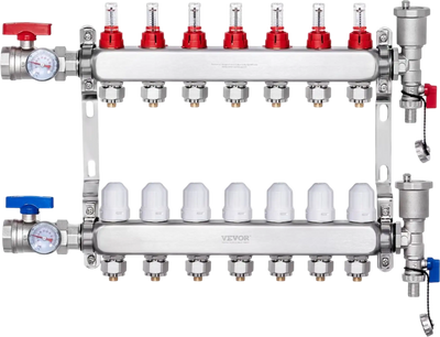 Vevor Radiant Floor Heating Manifold 7-Branch 1/2