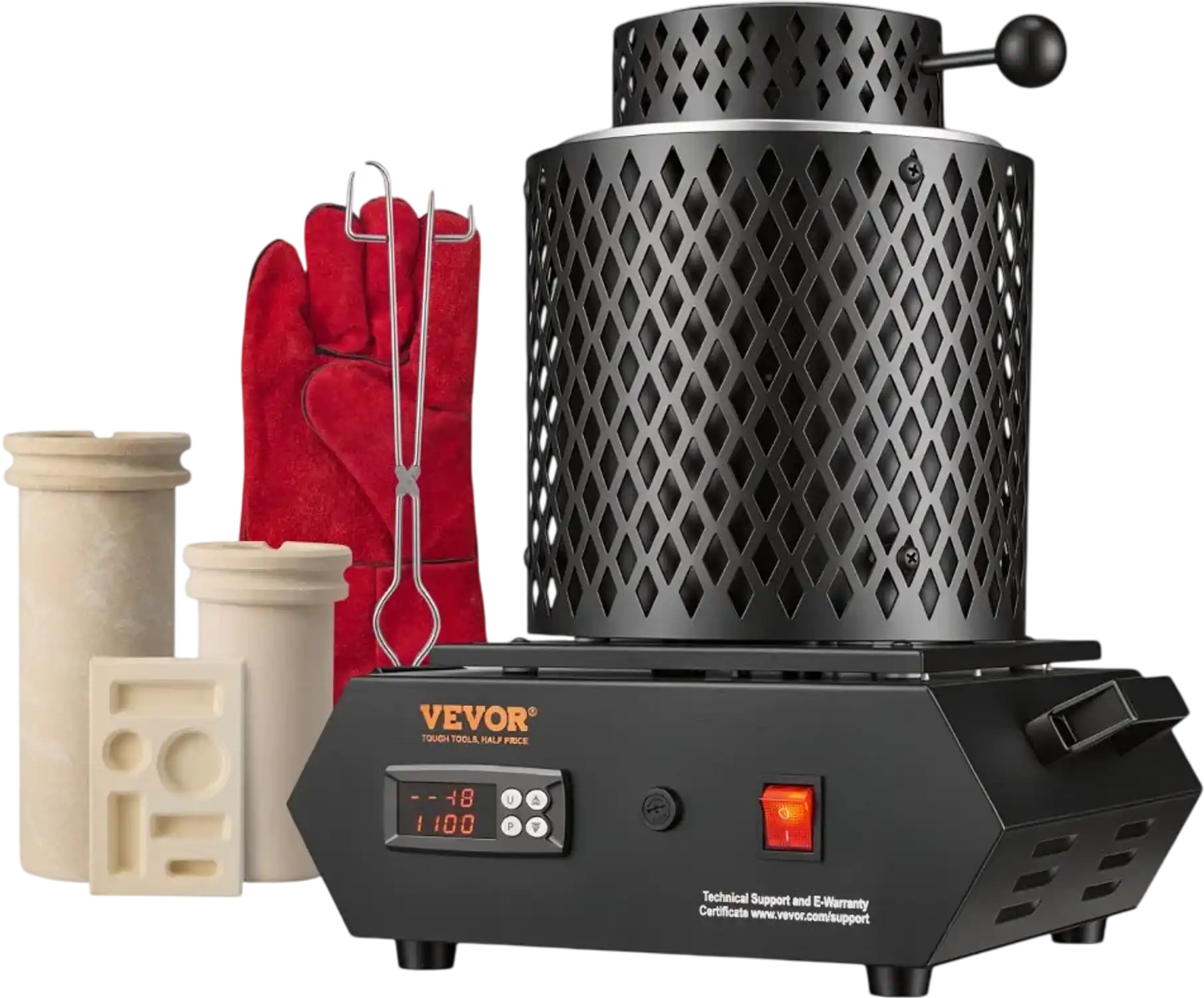 Vevor Melting Furnace Gold Melting Furnace Kit 1350W 2102°F with 1 kg and 3 kg Crucibles New