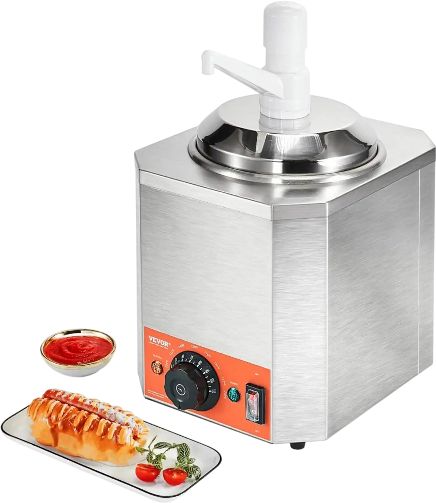 Vevor Cheese Dispenser Electric Sauce Warmer with Pump 2.3 Qt New