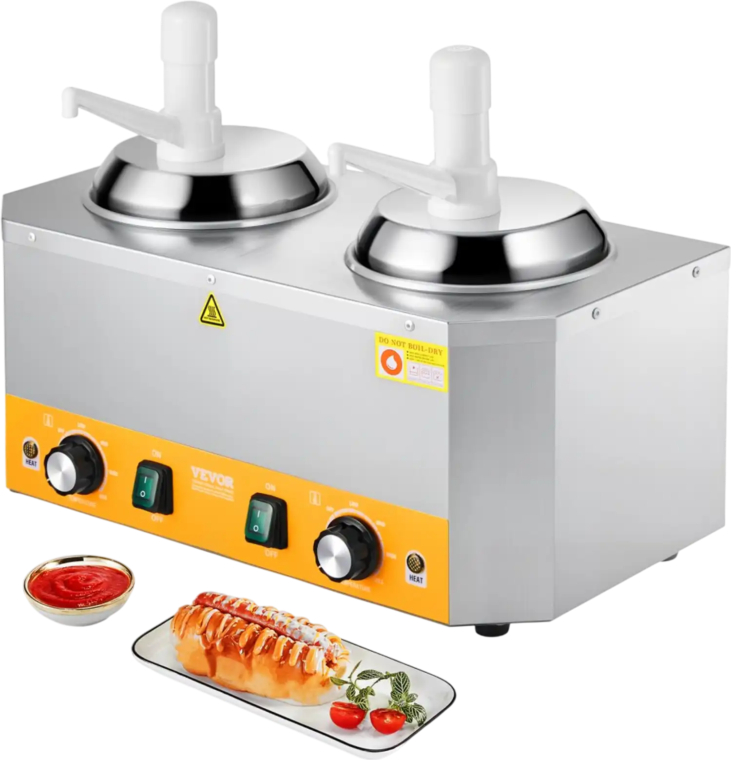 Vevor Cheese Dispenser Commercial Hot Fudge Warmer 2.4x2 L New