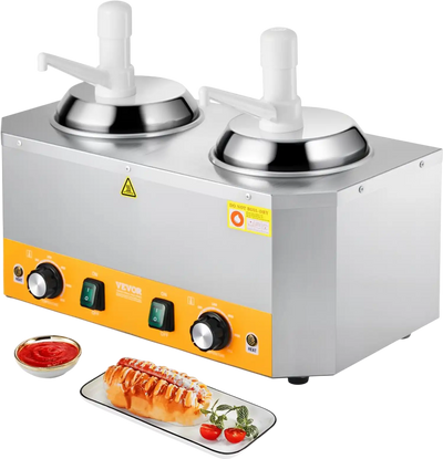 Vevor Cheese Dispenser Commercial Hot Fudge Warmer 2.4x2 L New