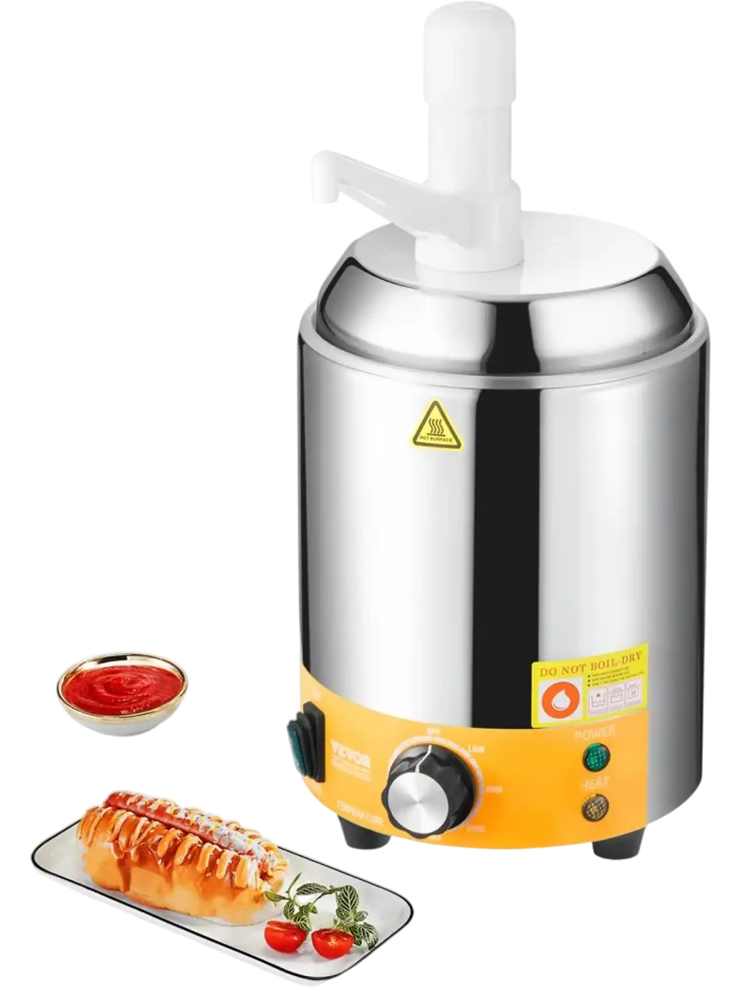 Vevor Cheese Dispenser with Pump 2.4L Commercial Hot Fudge Warmer New