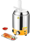 VEVOR Electric Cheese Dispenser with Pump, 2.4L Commercial Hot Fudge Warmer, Plastic Pump Dispenser, 86-230℉ Temp Adjustable Nacho Cheese Sauce Warmer, for Hot Fudge Cheese Caramel