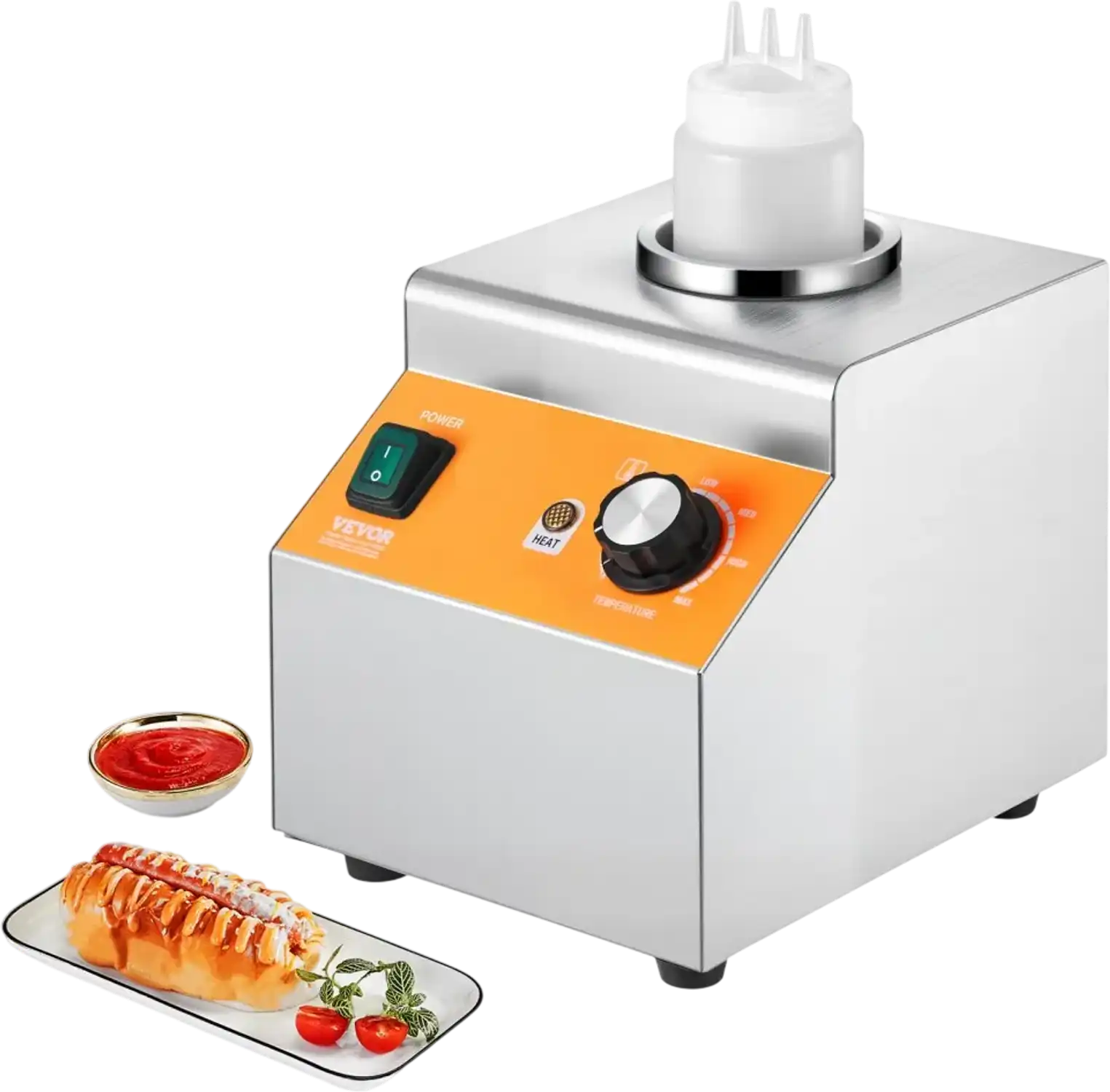 Vevor Bottle Warmer Commercial Hot Fudge Cheese Sauce Dispenser 0.8L New