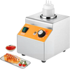 VEVOR Electric Bottle Warmer with Bottle, 0.8L Commercial Cheese Dispenser, Hot Fudge Warmer 86-185℉ Temp Adjustable, Plastic Bottle Nacho Cheese Sauce Warmer for Hot Fudge Cheese Caramel, Square