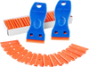 VEVOR Plastic Razor Blade Scraper, 2PCS Scraper Tool, 120PCS Plastic Blades, Cleaning Scraper Remover for Stickers, Decals, Adhesive, Labels, Paint from Glass, Car, Window, Caulk, No Scratches, Blue